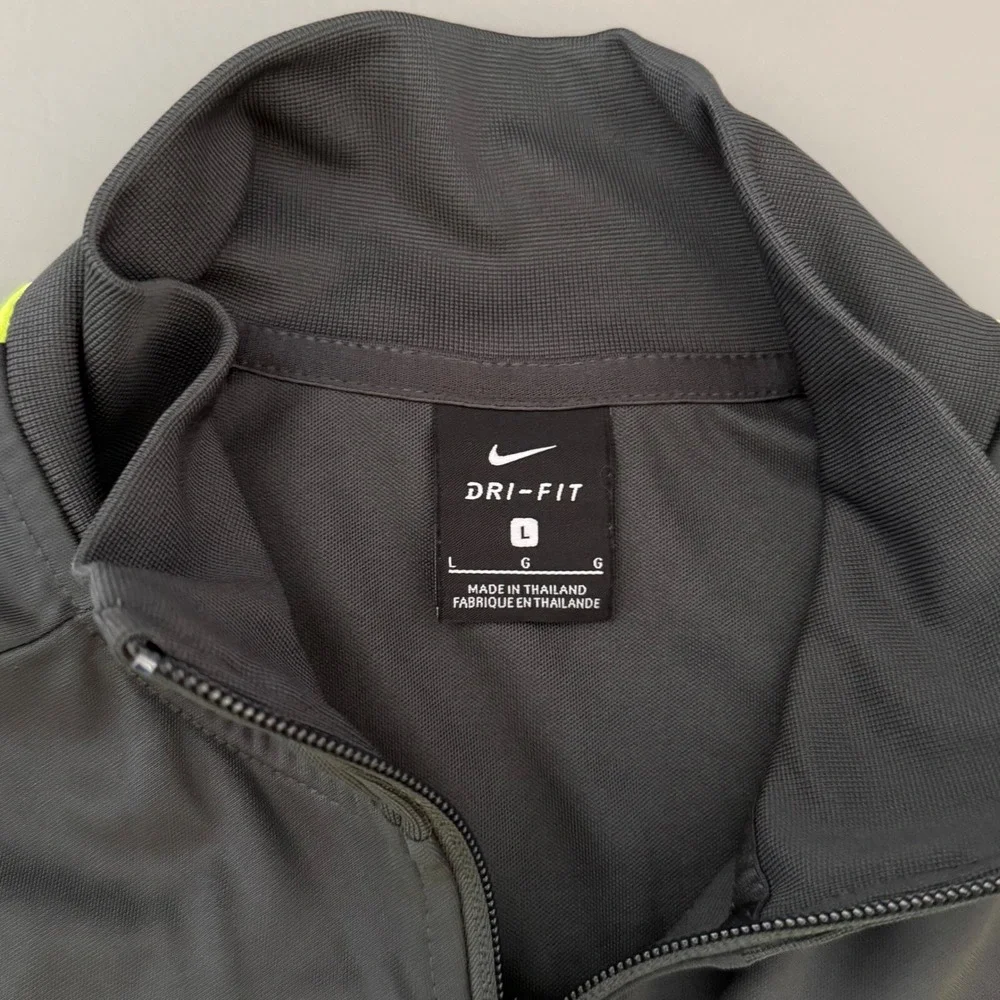 Nike Dri-FIT Full Zip Track Jacket‎ Black Yellow Mens Large Soccer Warm-Up